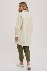 NEW! Tanna Oversized Corduroy Shacket - Ecru