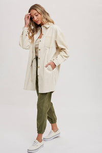 NEW! Tanna Oversized Corduroy Shacket - Ecru