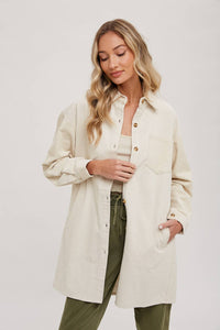 NEW! Tanna Oversized Corduroy Shacket - Ecru