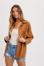 Load image into Gallery viewer, NEW! Nery Vegan Suede Shacket - Camel