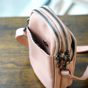 NEW! Ellie Multi Zipper Crossbody Bag - MAUVE