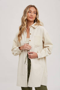 NEW! Tanna Oversized Corduroy Shacket - Ecru