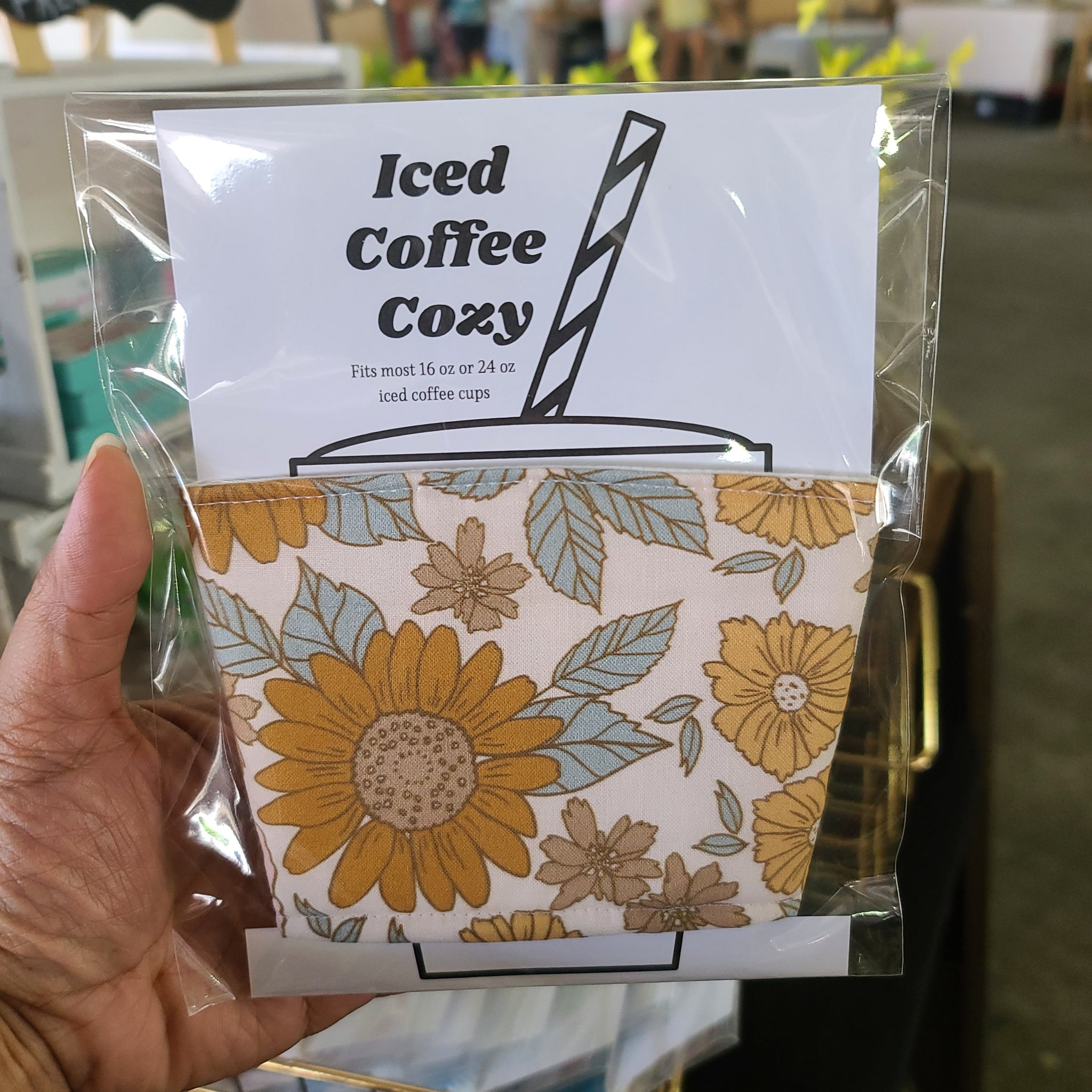 Iced Coffee Cozy - Fall Pretty Floral – Half Moon Accessories & Gifts