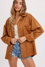 Load image into Gallery viewer, NEW! Nery Vegan Suede Shacket - Camel