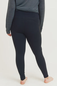 CURVY Essential Leggings w/ mesh pockets - Black