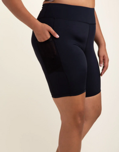 CURVY Selli Sweetheart Zip Bike Shorts- Black