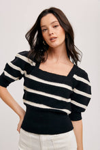 Load image into Gallery viewer, NEW! Sweater Puff Sleeve Top - Black